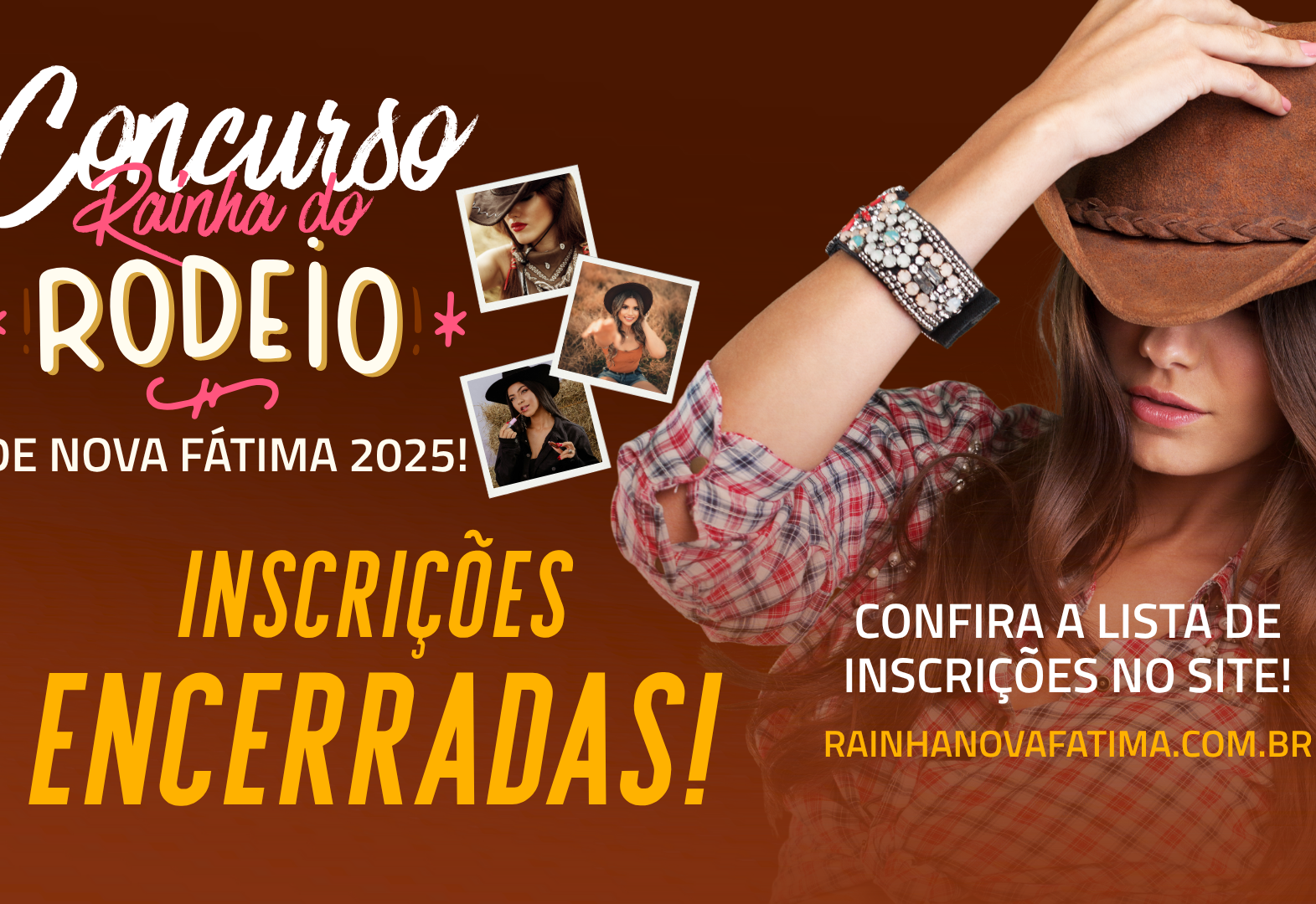 Comissão Organizadora divulga lista oficial das inscritas e nova data das fotos do Concurso Rainha do Rodeio de Nova Fátima 2025